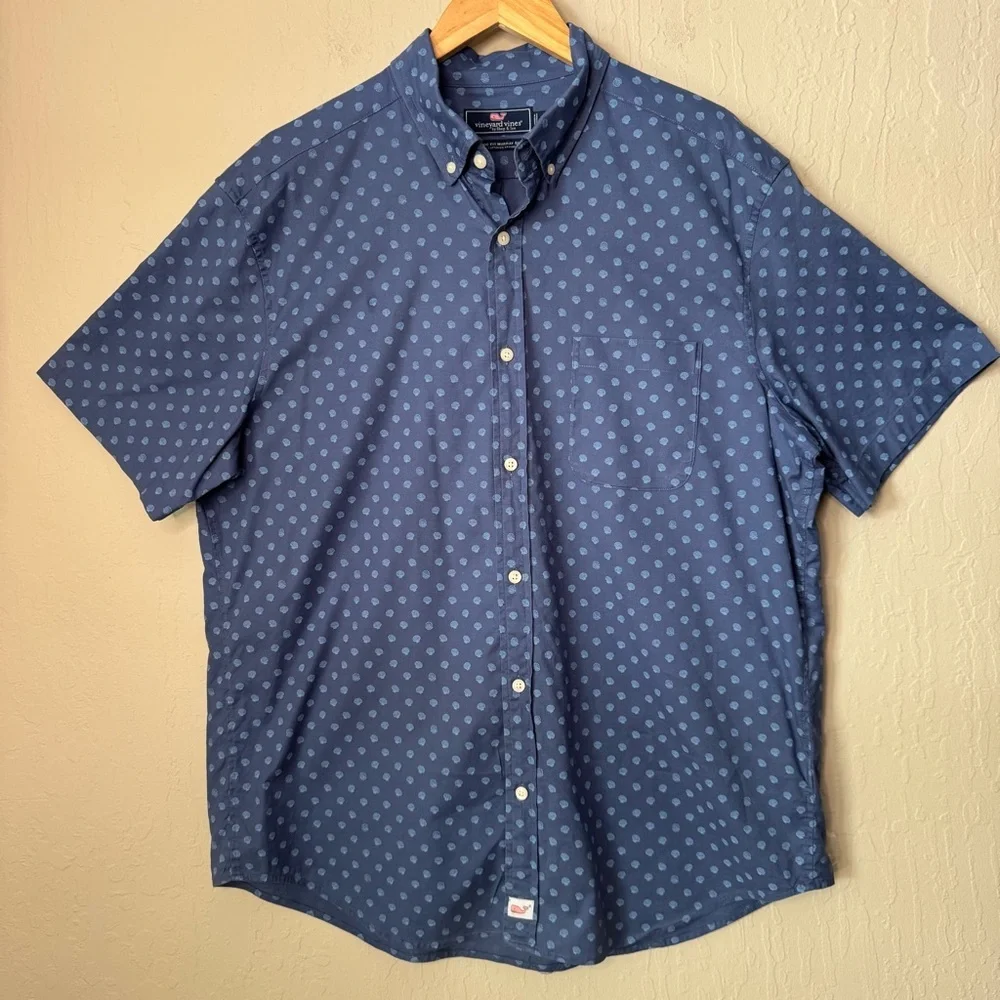 VINEYARD VINES Classic Fit Murray Shirt Short Sleeve Button Down Shell Print LG - Picture 2 of 14